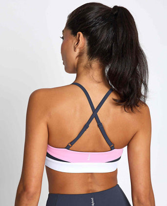 No Limits Sports Bra - Charcoal/White/Pink