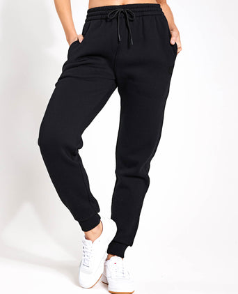 Millie Slim Fleece Track Pant - Black