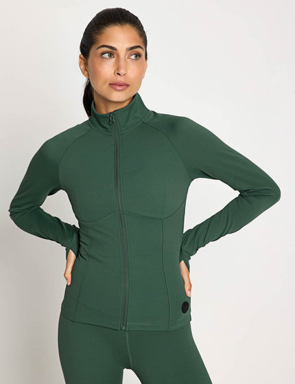 Lilybod Zuri Contoured Zip Thru Top - Deep Greenimages5- The Sports Edit