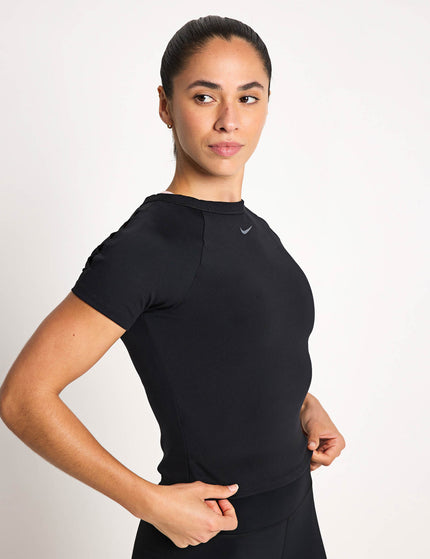 Nike One Fitted Dri-FIT Cropped Short-Sleeve Top - Blackimages1- The Sports Edit
