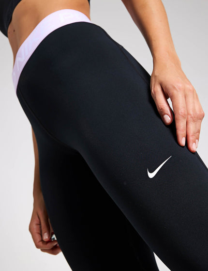 Nike Pro 365 Cropped Mesh Panel Leggings - Black/Lilac Bloom/Whiteimage4- The Sports Edit