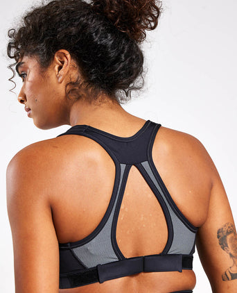 Swoosh High Support Bra - Black/Iron Grey/White