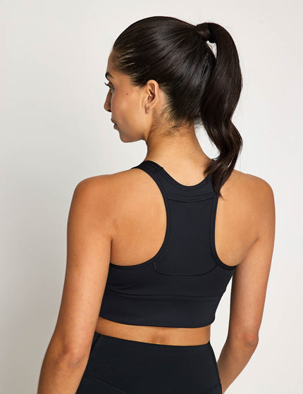 Nike Swoosh Pocket Medium-Support Sports Bra - Black/Whiteimage2- The Sports Edit