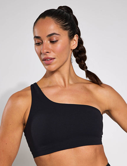 Nike Zenvy Asymmetrical Light-Support Sports Bra - Blackimage3- The Sports Edit