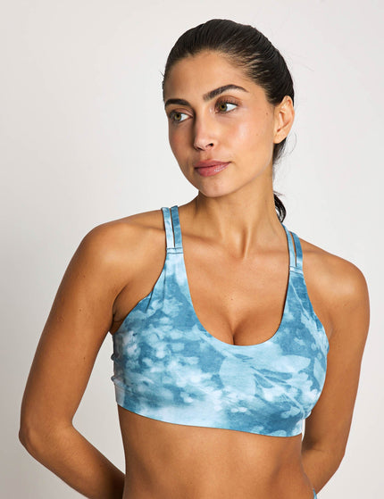 Nike Zenvy Light Support Printed Sports Bra - Smokey Blue/Whiteimage1- The Sports Edit
