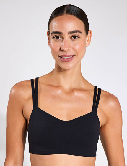 Nike Zenvy Strappy Sports Bra - Black/Sailimage1- The Sports Edit