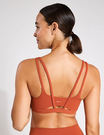 Nike Zenvy Strappy Sports Bra - Burnt Sunrise/Whiteimage2- The Sports Edit