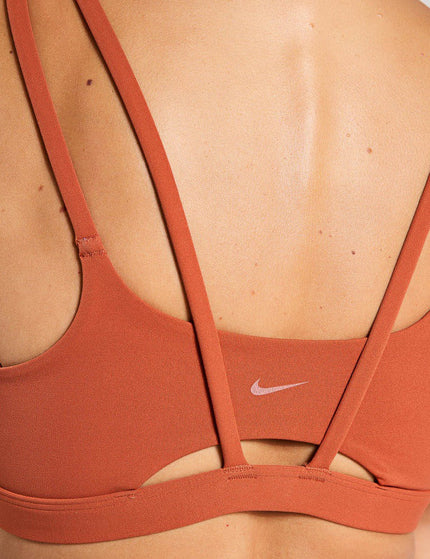 Nike Zenvy Strappy Sports Bra - Burnt Sunrise/Whiteimage3- The Sports Edit