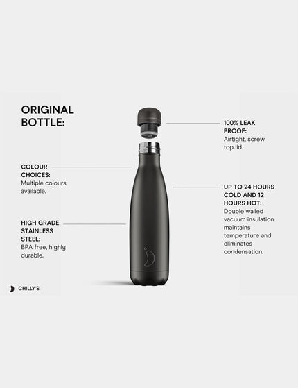 Chilly's Original Water Bottle 500ml - Skyimage4- The Sports Edit
