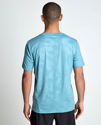 Cloudspun Embossed Short Sleeve T-Shirt - Baltic Sea Blue