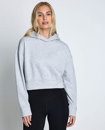 Puma x Hyrox World Cropped Hoodie - Light Grey Heather - NEEDS SPEC CHECK