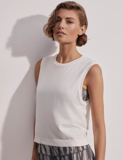 Varley Page Seamless Crop Tank - Snow Whiteimage1- The Sports Edit