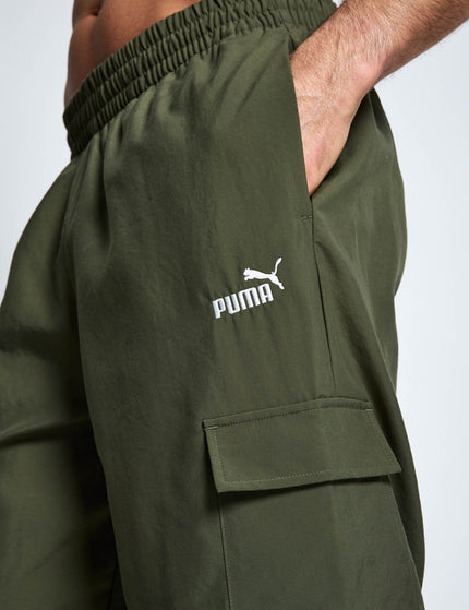 PUMA Essentials No. 1 Logo Woven Cargo Pants - Loden Greenimages3- The Sports Edit