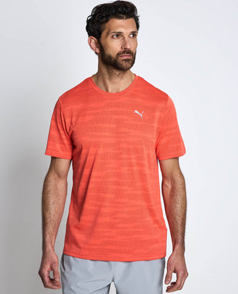 PWRTRAIN Jacquard Short Sleeve T-Shirt - Red Glamour