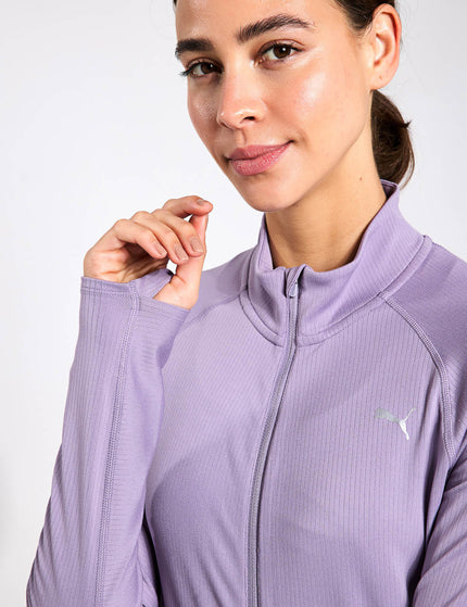 PUMA Run For Her Ribbed Full-Zip Jacket - Pale Plumimage3- The Sports Edit