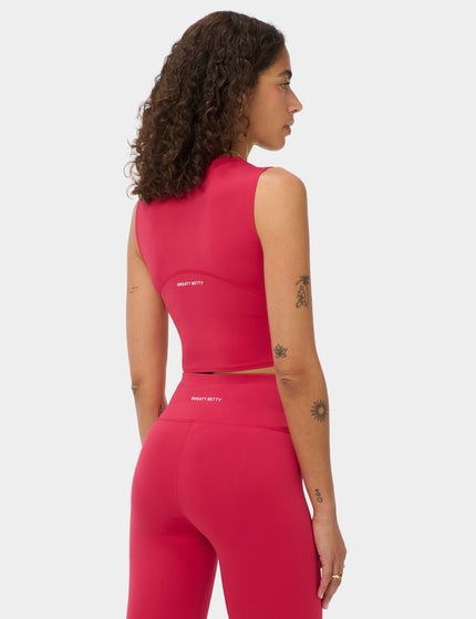 Sweaty Betty All Day Cropped Wrap Tank - Crimson Redimages2- The Sports Edit