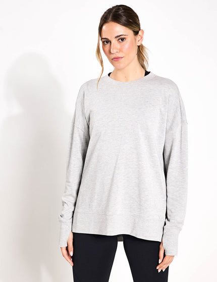 Sweaty Betty After Class Longline Sweatshirt - Light Grey Marlimage1- The Sports Edit