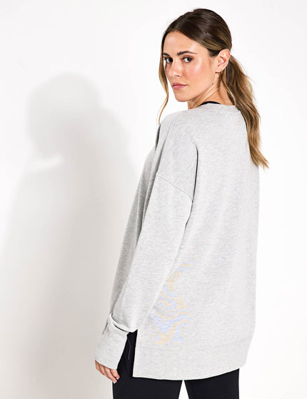 Sweaty Betty After Class Longline Sweatshirt - Light Grey Marlimage2- The Sports Edit