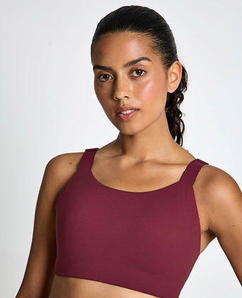 Runner's High Sports Bra - Merlot Red