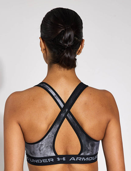 Under Armour Armour Mid Crossback Printed Sports Bra - Black/Titan Greyimage2- The Sports Edit