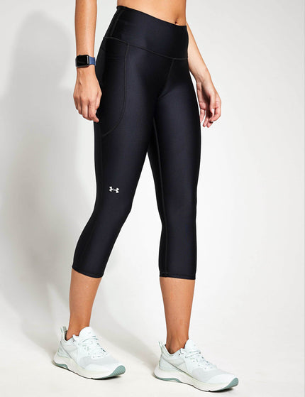 Under Armour HeatGear Armour No-Slip Waistband Capris - Black/Whiteimage1- The Sports Edit