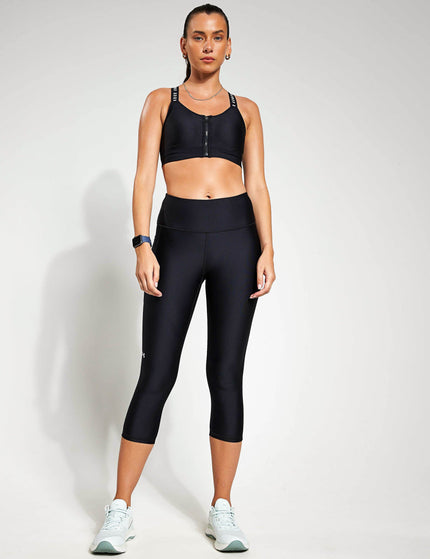 Under Armour HeatGear Armour No-Slip Waistband Capris - Black/Whiteimage3- The Sports Edit