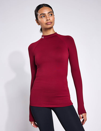 Under Armour ColdGear Authentics Mock Neck - Cardinal/Whiteimage1- The Sports Edit