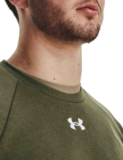 Under Armour Rival Fleece Crew - Marine OD Greenimage3- The Sports Edit