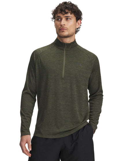 Under Armour Tech Textured 1/2 Zip - Marine OD Green/Blackimage1- The Sports Edit