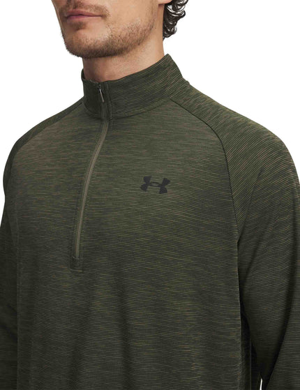 Under Armour Tech Textured 1/2 Zip - Marine OD Green/Blackimage2- The Sports Edit