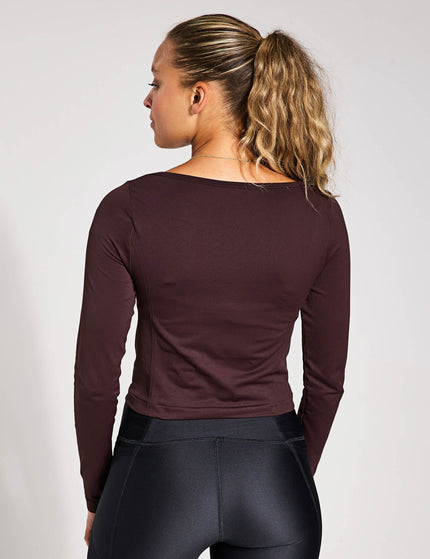 Under Armour Train Seamless Long Sleeve - Brown Obsidian/Whiteimage2- The Sports Edit