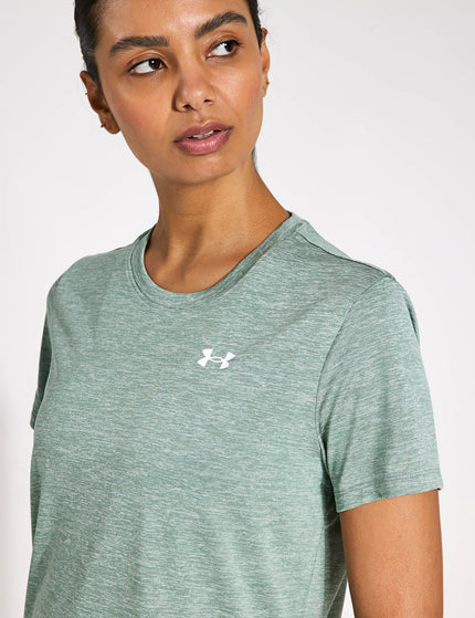 Under Armour UA Tech Twist Short Sleeve - Silica Green/Whiteimage3- The Sports Edit