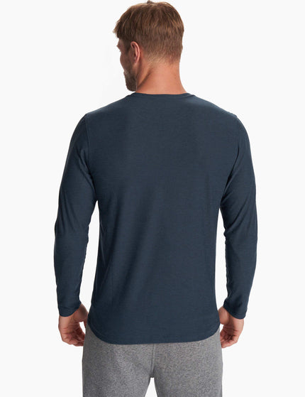 Vuori Strato Tech Tee Long Sleeve - Navy Heatherimage2- The Sports Edit