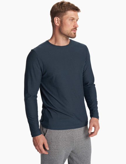 Vuori Strato Tech Tee Long Sleeve - Navy Heatherimage1- The Sports Edit