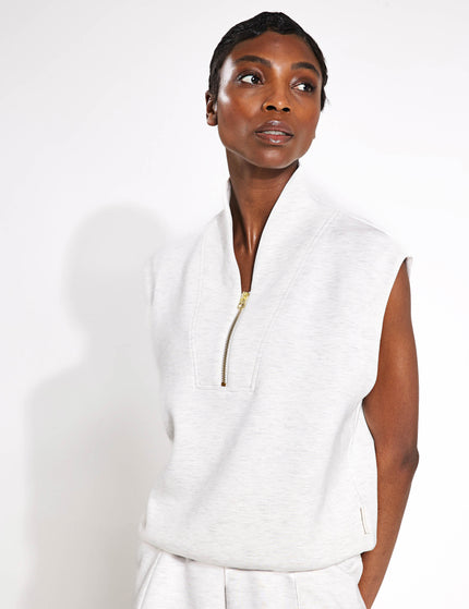 Varley Loretta Half-Zip Sleeveless Sweat - Ivory Marlimages1- The Sports Edit