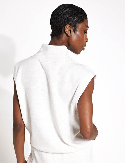 Varley Loretta Half-Zip Sleeveless Sweat - Ivory Marlimages2- The Sports Edit