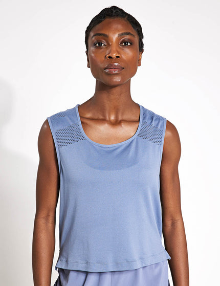 Varley Nova Seamless Crop Tank - Stone Blueimage1- The Sports Edit