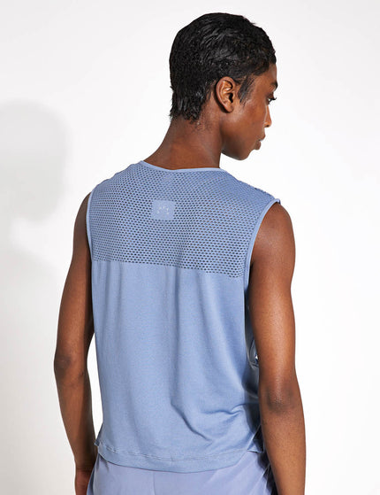 Varley Nova Seamless Crop Tank - Stone Blueimage2- The Sports Edit