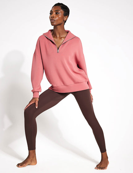 Varley Hawley Half Zip Sweat - Withered Roseimage4- The Sports Edit