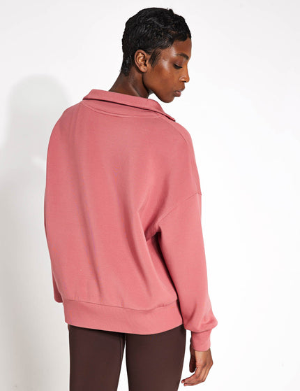 Varley Hawley Half Zip Sweat - Withered Roseimage2- The Sports Edit