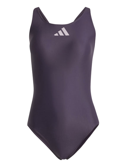adidas 3 Bar Logo Swimsuit - Aurora Black/Preloved Figimages6- The Sports Edit
