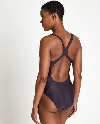 3-Stripes C-Back Swimsuit - Aurora Black/Aurora Plum