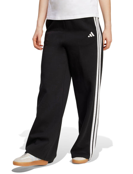 adidas 3-Stripes Fleece Wide Pant - Blackimage1- The Sports Edit