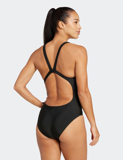 adidas 3-Stripes Graphic V-Back Swimsuit - Blackimage3- The Sports Edit