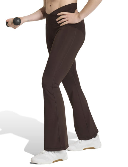 adidas 3 Stripes Studio All Me Flare X-Over Leggings - Aurora Coffeeimages1- The Sports Edit