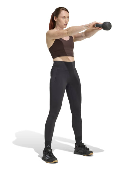 adidas 3 Stripes Studio All Me Light Support Bra - Aurora Coffeeimages5- The Sports Edit