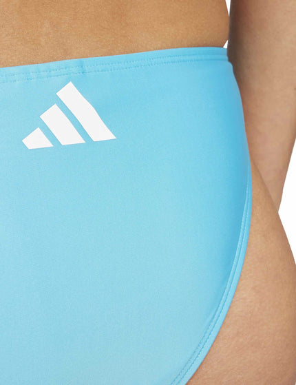 adidas 3-Stripes V-Back Bikini - Lucid Cyan/Whiteimage4- The Sports Edit