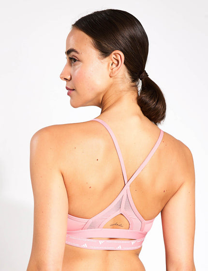 adidas Aeroreact Training 3-Stripes Bra - Semi Pink Sparkimage2- The Sports Edit