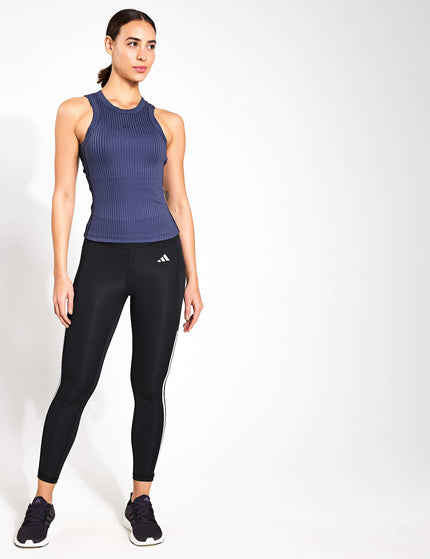 adidas All Gym Seasonal Rib Tight Fit Tonal 3-Stripes Tank Top - Shadow Navyimage4- The Sports Edit