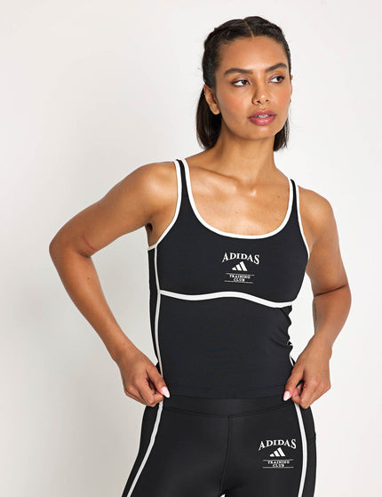 adidas Heritage Tank Top With Integrated Low Support Bra - Black/Chalk Whiteimages1- The Sports Edit